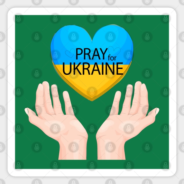 Pray For Ukraine Heart Magnet by Mako Design 